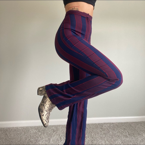 Express size 00R super high waisted striped flare pants - Picture 1 of 4